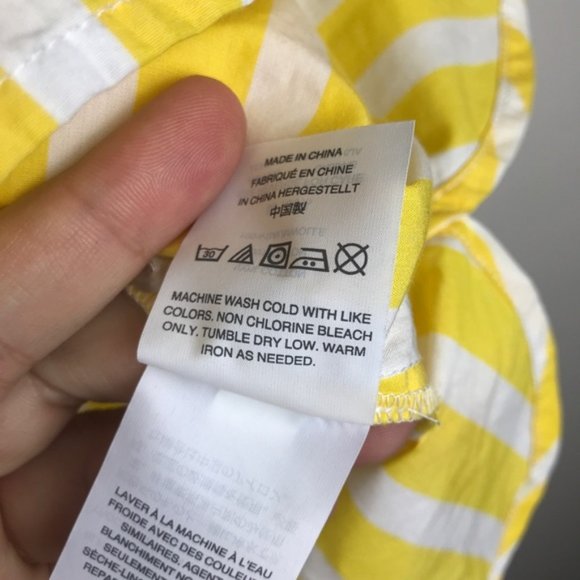 J.Crew Ruffle Neck Top Striped Cotton Poplin Tank - Picture 6 of 6